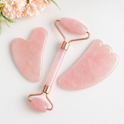 Jade Gua Sha Massage Board and Roller